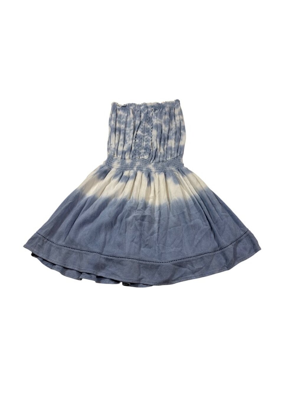 Ocean Drive Womens Blue Tie-Dye Strapless Smocked Dress Medium (MM984)